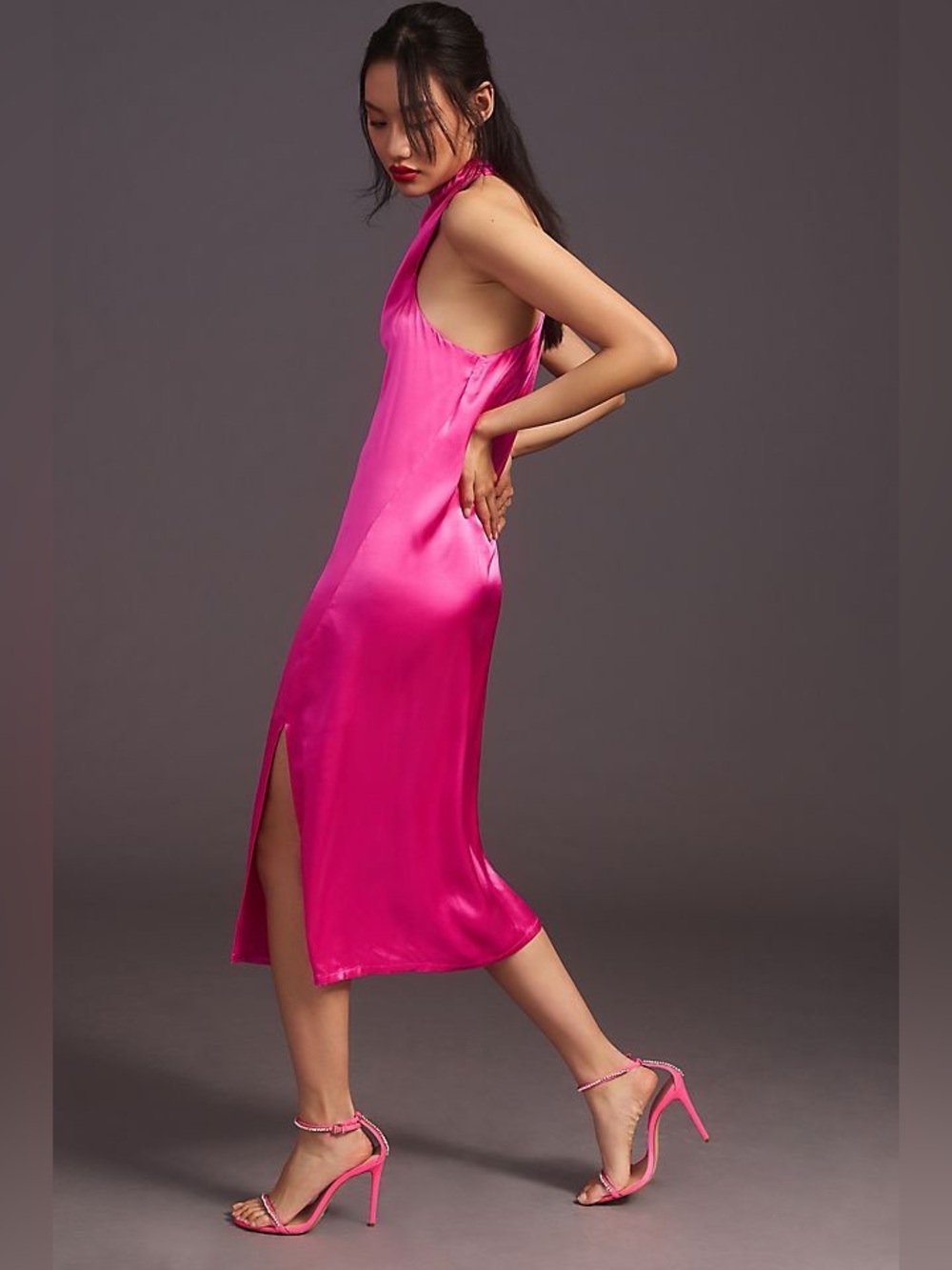 ANTHROPOLOGIE SZ XL Corey Lynn Calter One-Shoulder Dress PINK - Picture 2 of 7